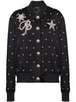 Balmain veste bomber à étoiles brodées - Noir