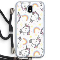 Rainbow Unicorn: Samsung Galaxy J5 (2017) Transparant Hoesje met koord Rainbow Unicorn: Samsung Galaxy J5 (2017) Transparant Hoesje met koord