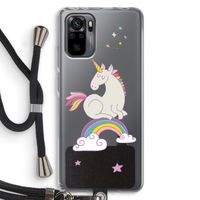 Regenboog eenhoorn: Xiaomi Redmi Note 10 Pro Transparant Hoesje met koord