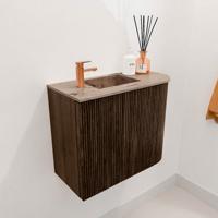 Toiletmeubel Mondiaz Joya Dlux | 51.6 cm | Meubelkleur Walnut | Faye wastafel Arena Wasbak Links | 1 kraangat