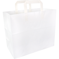 Tas | Papier | platte handgreep | 32x 16x27cm | draagtas | wit | 250 stuks