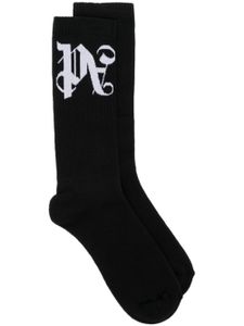 Palm Angels monogram-jacquard socks - Noir