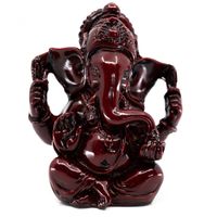 Ganesha Beeld Donkerrood (9 cm) - thumbnail