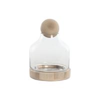 Vaas Home ESPRIT Transparant Natuurlijk Hout Kristal 18 x 18 x 24 cm