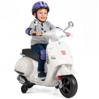 12V Elektrische Motorfiets Voor Kinderen Elektrische Motorfiets Met Vier Wielen-Wit