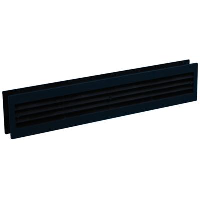 Nedco inbouw-deurventilatierooster - 455x90mm - zwart - kunststof