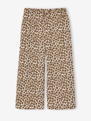 Wijde legging met golvend effect voor meisjes beige
