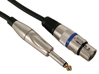 Xlr-kabel xlr vrouwelijk naar jack 6.35 mm mono 10 m - Velleman