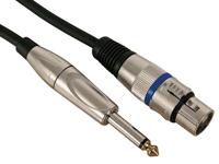 Xlr-kabel xlr vrouwelijk naar jack 6.35 mm mono 10 m - Velleman