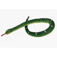 Cornelissen Knuffeldier Python slang - zachte pluche stof - premium knuffels - groen - 100 cm - thumbnail