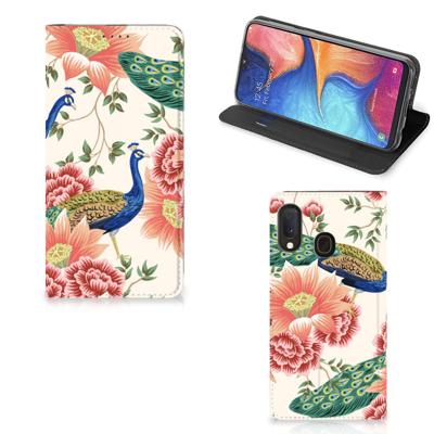 Smartphone hoesje voor Samsung Galaxy A20e Pink Peacock