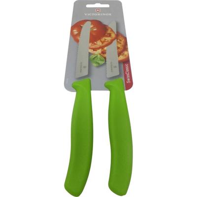 Victorinox 6.7836.L114B Victorinox Swiss Classic, tomaat mes, groen, 2 stuks Groen