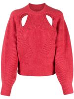 ISABEL MARANT pull en maille nervurée à découpes - Rouge