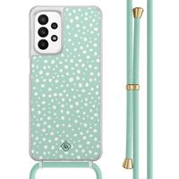 Samsung Galaxy A23 hoesje met koord - Mint dots