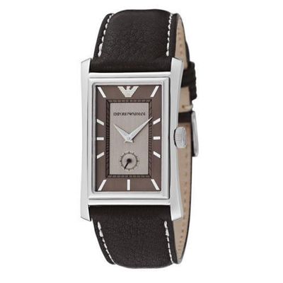Horlogeband Armani AR0150 Leder Zwart 23mm