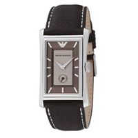 Horlogeband Armani AR0150 Leder Zwart 23mm - thumbnail