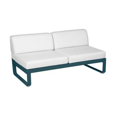 Fermob Bellevie 2-zitsmodule loungebank Acapulco Blue - Off-White