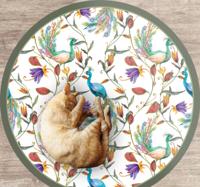 Vinyl tapijt Tuin bloemen met kleine vogels