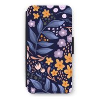 Flowers with blue leaves: iPhone 11 Flip Hoesje