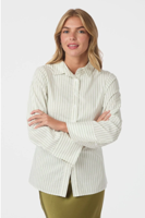 Neo Noir Blouse Caroli Stripe | Dusty Green