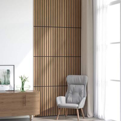 Akoestische wandpanelen 8 st latten 60,5x60 cm eikenfineer