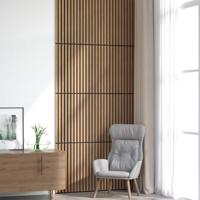 Akoestische wandpanelen 8 st latten 60,5x60 cm eikenfineer