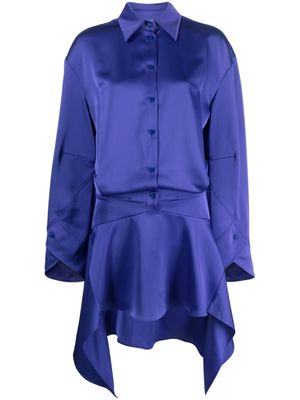 The Attico robe-chemise à ourlet asymétrique - Violet