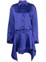 The Attico robe-chemise à ourlet asymétrique - Violet