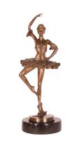 A BRONZE SCULPTURE OF A BALLERINA A BRONZE SCULPTURE OF A BALLERINA