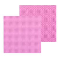 32 * 32 kleine deeltje DIY Building Block bodemplaat 25.5 * 25.5 cm bouwsteen muur accessoires speelgoed voor kinderen (roze)