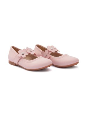 Tulleen ballerines à fleurs - Rose