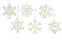10 stuks! Sneeuwvlok plastic hang d10 cm winterwit - Decoris