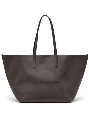 Brunello Cucinelli sac porté épaule BC Duo en cuir - Marron