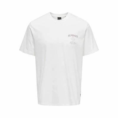 Heren-T-Shirt met Korte Mouwen Only & Sons Onskye Reg Wit - Maat: M
