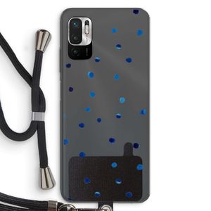 Blauwe stippen: Xiaomi Redmi Note 10 5G Transparant Hoesje met koord