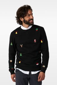 Kersttrui X-Mas Icons Zwart