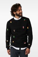 Kersttrui X-Mas Icons Zwart