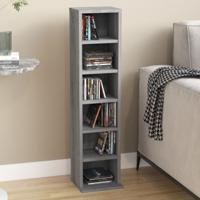 Cd-kast 21x20x88 cm bewerkt hout grijs sonoma eikenkleurig