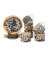 Fornasetti "Alta fedeltà" Set de six tasses - Gris