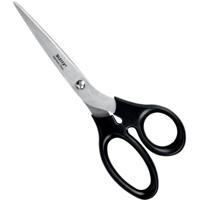 Leitz schaar, ft 18,5 cm, rechts en links, scherpe punt, RVS, zwart, blister van 1 stuk