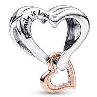 Pandora 782642C00 Bedel Two Tone Open Infinity Heart zilver-en rosekleurig - thumbnail