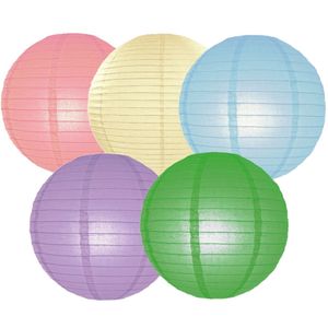 Set van 10x stuks gekleurde party lampionnen dia 25 cm voor tuinfeest