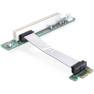 Delock 41856 Riser Card PCI Express x1 > 1 x PCI met flexibele kabel 9cm links insteken
