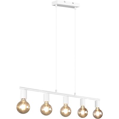 LED Hanglamp - Trion Zuncka - E27 Fitting - 5-lichts - Rechthoek - Mat Wit - Aluminium LED Hanglamp - Trion Zuncka - E27 Fitting - 5-lichts - Rechthoek - Mat Wit - Aluminium