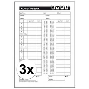 Klaverjas scoreblok - 3x - A5 - 50 vellen - klaverjassen spel