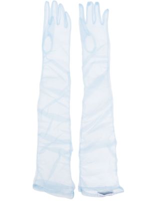 Ioana Ciolacu gants à fini transparent - Bleu
