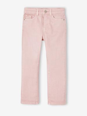 Slim fit medium MorphologiK meisjesbroek roze (poederkleur)