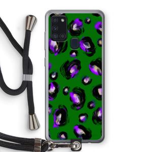 Green Cheetah: Samsung Galaxy A21s Transparant Hoesje met koord