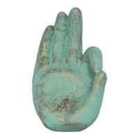 Groene Sarana Steen Beeld - Meditatie Hand, 320 gram - thumbnail