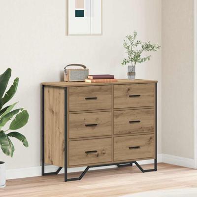 Ladekast met lade artisanaal eikenkleurig 91 x 35.5 x 74.5 cm